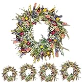 Generisch Spring Wreath for Outdoors - All-Year Decorative Wildflower Garland for Indoor & Outdoor, Ideal for Cafe & Garden Decoration