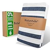 Naturstube® Geschirrtücher Set [4 Stück] - Saugstarke & nachhaltige Geschirrhandtücher aus 100% Baumwolle, weiß blau kariert/gestreift je 50x65cm