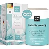 Pure Ella ENTWÄSSERUNG Kapseln - 60 Brennesselkapseln, Vegan - Komplex hochdosiert (976mg), mit Brennnessel, Magnesium, Rosskastanien, Weinreben - Natur, ohne chemisch starke Entwässerungstabletten