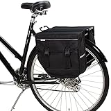 BikyBag Model M – Doppelte Fahrradtaschen für Gepäckträger (Schwarz)