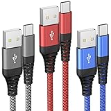 USB C Kabel 3 Pack1.8M Ladekabel USB C Schnellladekabel QC 3.0 USB Typ C Kabel Kompatibel Samsung Galaxy S23 S22 S21 S20,Note 10/9/8,iPhone 15/15 Pro/Plus,Huawei,HTC,LG,Sony Xperia, Moto