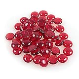 Glänzender, reflektierender Feuerglas-Kies, Feuersteine oder Perlen für Feuerstellen, Aquarien, Sukkulenten oder als Gartendekoration, 17-19 mm, 335 g. rot