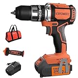 KAFUWELL Brushless Cordless Drill Set, 3-in-1 20V Bohrmaschine mit Akku und Ladegerät, 1,27 cm Metallfutter, 710 In-lbs Drehmoment, 2 variable Geschwindigkeiten, 20+3 Schlagbohrschrauber