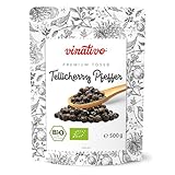 vinativo Tellicherry Pfeffer BIO – ganz – 500g – TGSEB – Bio-Qualität – schwarze Pfefferkörner für die Mühle geeignet