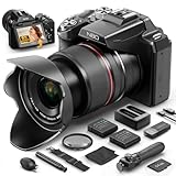 NBD 5K Digitalkamera 64MP | 16x Opt. Zoom & Autofokus | 3' 180° Drehdisplay | Blitzschuh (HS) Pro-Erweiterungen | WiFi | inkl. 64GB TF-Karte + Wartungs-Kit (Schwarz)