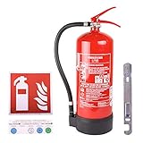 Set AB 6l Schaum-Feuerlöscher 6 LE Manometer Halterung + Symbolschild Feuerlöscher ISO 7010 (Dauerdrucklöscher GPN-6X)