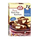 RUF Kuh Elsa Kuchen, Schokokuchen mit Kuhflecken aus Quarkcreme und Schokoraspeln aus Alpenvollmilchschokolade, für ein ganzes Backblech, 1x750g