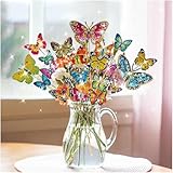 20 Stück Diamond Painting Set, Diamond Painting Erwachsene Kinder Schmetterling Bilder, Diamond Painting Zubehör für die Dekoration von Gärten und Balkonen, Diamond Painting Kinder Frauen Geschenk