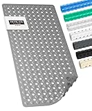 HITSLAM Badewannenmatte rutschfest, 89 x 40cm Lange Antirutschmatte Badewanne, Duschmatte rutschfest BPA Frei, Schimmelresistent & Maschinenwaschbar, Schnelltrocknend und Leicht zu Reinigen, Grau