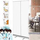 SUSHOP Transparantes Roll Banner, Schutzwand Spuckschutz Trennwand Stellwand Hustenschutz Virenschutz Trennwand Hustenschutz Mit Transparenter Folie,80x180cm