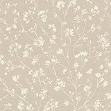 Rasch Beige Blumentapete auf Vlies mit Leinen-Optik aus der Kollektion Country Charme - 463811
