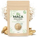 Curly Superfood Gelbes Maca Pulver Bio 500g - 100% Bio Maca Gelb aus Peru in naturreiner Rohkost Qualität ohne Zusätze - Feines Pulver für Smoothies, Säfte & Wasser