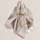 Stoffservietten, 6er Pack Hochwertige Beige Servietten 40x40 cm, Tischdekoration Servietten Hochzeit Geburtstag, Leinenservietten Wiederverwendbare Feiern Abendessen Cafe Restaurant