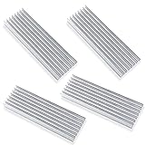 Akuoly 4 Stück Aluminium Kühlkörper PC Kühlrippen Kühler-Set Heatsink mit Thermoklebeband Kühler Fin für Verstärker Transistor Halbleiter,70mmx22mmx6mm,Silber