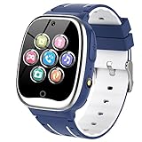 Kinder Smartwatch, Telefon Uhr Smartwatch Kinder mit Schrittzähler, Musik, 26 Spiele, Kamera, Anruf SOS, Wecker, Taschenlampe, Recorder, Kids Smartwatch für Jungen Mädchen 3-10 Jahre Geschenk Blau