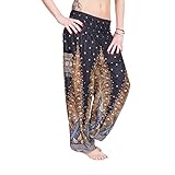 Mienloco Damen und Herren Haremshose Aladinhose Pumphose (ab 1,70m, Schwarz)