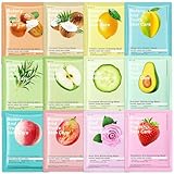 12 Stück Gesichtsmaske Frauen,Daily Care Gesichtstuchmasken,erhöht die Hautfeuchtigkeit,Frauen Hautpflege,Hydrat,Gesichtsmasken set,Gesichtsmasken beauty beruhigend feuchtigskeitsspendend