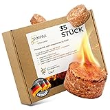 SYMPAA Kaminanzünder mit starken 15min XXL Brenndauer | 35 Stück | Öko-Grillanzünder aus Hartholz und Wachs | Nachhaltige Feueranzünder im Profi-Sparpack