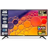 TuTu 42 Zoll(106cm) TV Fernseher Full HD LED TV Triple Tuner(DVB-T/T2-C-S/S2) HDMI USB CI/CI+ Hotelmodus, USB-Media Player(2023)