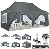 COBIZI Faltpavillon 3X6m Wasserdicht Stabil Pavillon 3x6m, Partyzelt Faltbar Anti-UV mit 6 Seitenwänden, Gartenpavillon für Hochzeiten, Freien, Garten, Party