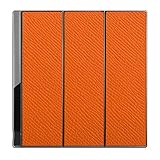 Lichtschaltersticker Schaltersteckdose Panel TV Hintergrund Wandnetzteil 8,6 cm Schalter Kontrollleuchte 1/2/3 Lochposition (Color : Orange, Size : 3)