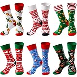 Lounwee Weihnachtssocken Herren Crew Socken Männer & Frauen bunte Kuschelsocken Weihnachten farbigen gemusterten Socken 6 Paar 39-46