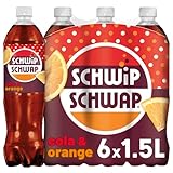 SCHWIPSCHWAP, Das Original – Koffeinhaltiges Cola-Erfrischungsgetränk mit Orange in Flaschen aus 100% recyceltem Material, EINWEG (6 x 1.5 l)