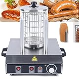 Hot-Dog-Maker Elektrisch Hot Dog Maschine 422W Würstchenkocher Edelstahl Bockwurstwärmer Heizung Gerät mit Geräumigem Dampfbehälter, Wurstkocher Erhitzer für Restaurants, Snackbars, Schnellkostwagen