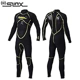 PAWHITS Herren Neoprenanzug 3 mm Lange Ärmel Thermo-Neopren Langarm Overall Neopren Surf Snorkeling Schwimmen Tauchen Schwarz (S)