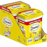 Dreamies Katzensnacks mit köstlichem Käse – Außen knusprig & innen cremig – Katzenleckerlis in Mega Box (2 x 350g)