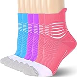 IRAMY Kompressionsstrümpfe Damen Herren Knöchelstütze Laufsocken Kompressionssocken Coolmax Wicklung 3 Paar Kompressionss Sneaker Sportsocken Gepolsterte Plantar Fasciitis Socken