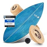 Surfin Balance Board - einzigartiges Board inkl. Rolle, Halbkugel und Balance Ball - Surf- Gleichgewichtstraining - Kinder - Balance Board Holz