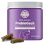 Pets Purest Leckerei für die Gesundheit von Darm- und Verdauungstrakt - 60 Leckerbissen - 100% natürliche probiotische Verdauungshilfe bei Durchfall, Verdauungsstörungen & mehr - ab Welpenalter