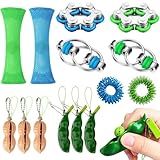 HA BIN 14 Stücke Fidget Toys Set, Stimming Toys Autism, Anti Stress Spielzeug Set, für Erwachsene und Kinder, Zappelspielzeug, Spinner, Stressabbau-Spielzeug