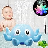 Baby Badespielzeug Wasserspielzeug, Krake Badewannenspielzeug Planschbecken, Spray Baden Spielzeug mit Licht Badewanne Draußen mit Einer Stimmschildkröte Schraubendreher, Kinder Geschenk Weihnachten