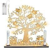 DAOUZL Geldbaum Geschenk aus Holz, Geldbaum aus Holz mit LED Lichterkette, Verpackung für Geldgeschenke, Holz-Geldbaum, Personalisierte Geburtstag Geschenk, Geldgeschenk für Jungen und Mädchen