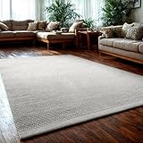 MY-RUG WoolHeaven Handgemachter Wollteppich aus gewalkter Schurwolle, weicher Handweb-Teppich, Natur Wohnzimmerteppich, Wendeteppich, robust & pflegeleicht, WoolHeaven, weiß, eckig 170 x 120 cm