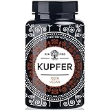 DiaPro® Kupfer 365 Hochdosierte Kupfer-Tabletten mit 2 mg Kupfer pro Tablette aus Kupfer-Gluconat 365 Stück Jahresvorrat 100% Vegan Laborgeprüft