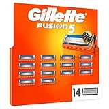 Gillette Fusion5 Rasierklingen, 14 Original Ersatzklingen für Herren mit größerem Gleitstreifen für ein sanftes Gleiten und 5 Klingen für eine unglaublich gründliche und komfortable Rasur