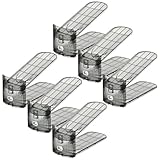 Generisch Schuhplatzsparer,6 Stück Schuhregale Für Regalboden | Rutschfester Stapelbarer Doppelschicht-Halter Mit Höhenverstellung Zur Aufbewahrung Für Wand Bett Studentenzimmer