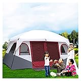 Campingzelt für 8–12 Personen, 2 Schlafzimmer, Familienzelte und Unterstände, große 12 Outdoor-Zelte, Festival-Essential/100% wasserdicht, eingenähte Bodenplane