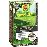 COMPO SAAT Schatten-Rasen, Rasensamen / Grassamen, Spezielle Rasensaat-Mischung mit wirkaktivem Keimbeschleuniger, 1 kg, 50 m²