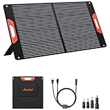 100 Watt tragbare Solarmodule für Kraftstation, 24% hohe Effizienz, 100W monokristallines faltbares Solarpanel-Ladegerät mit 5 V USB/20 V DC-Ausgang, verstellbarer Ständer für Wandern,