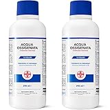 AIESI® Wasserstoffperoxid desinfektionsmittel Ph.Eur. lösung 3% 10 volumen mit kindersicherheitskappe flasche 250 ml (Packung mit 2 stück), Made in Italy
