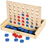 TOWO Holz 4 in Einer Reihe Spiel-klassisches Strategie-Spiel für Kinder-Connect das 4 Discs von gleicher Farbe in Einer Reihe-Reisen Spiele Familie Brettspiele Spielzeug Geschenk für 6 Jahre