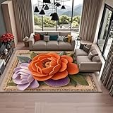 RUGMRZ Teppich Abwaschbar Exotische Türmassen Wohnzimmer rutschfeste Verschmutzung Anpassbar Deko Modern Orange Für Den Balkon Flokati Unter Esstisch300X400Cm
