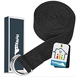 FlyWave Premium Yogagurt, Haltbares Baumwoll-Yoga Gurt mit Metall D-Ring, Multifunktionales Yoga Strap für Flexibilität und Fitness für Anfänger und Fortgeschrittene Yoga-Enthusiasten, 3.8 x 183cm