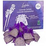 Lavodia Lavendelsäckchen mit Premium Lavendelblüten zum Mottenschutz gegen Motten im Kleiderschrank, 20x Lavendel Säckchen für Entspannung und Schlaf