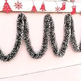 ErgoBuild Weihnachtsgirlande 10m, Weihnachtsbaum Lametta Girlande, Deko Girlande Weihnachten Outdoor, Künstliche Tannengirlande, für Weihnachtsdeko, Treppe, Türen Kamine Treppengeländer, Grüne Weiß