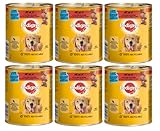 Pedigree 6 Dosen - Verschiedene Geschmacksrichtungen Hundefutter Nassfutter Dosenfutter (6x800g, Rind, Lamm und Huhn in Pastete)